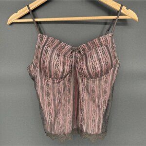 New York & Company Intimates Lace Camisole Top XS Pink Black Going Out Top